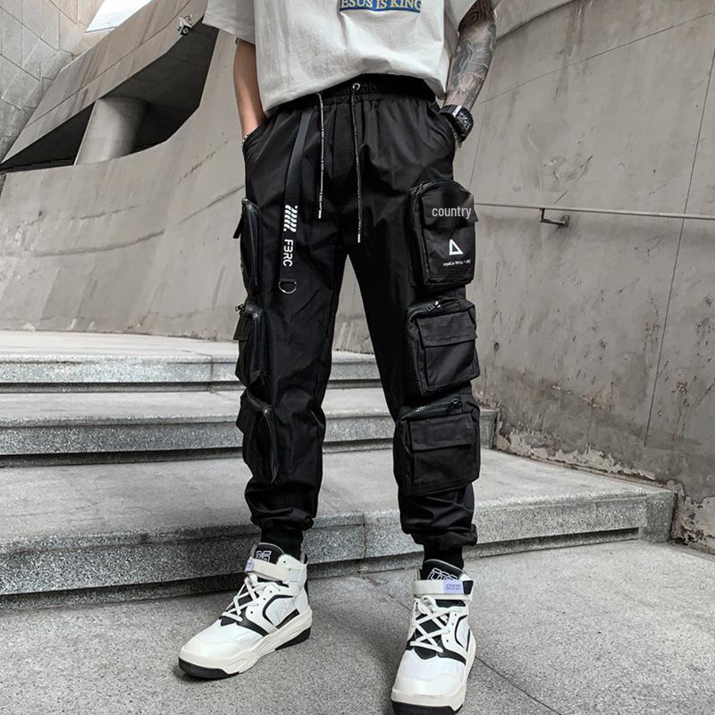 2022 Spring/Summer Men's National Tide Loose Fit Cargo Joggers: Trendy, Functional, and Versatile Casual Pants