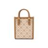Tory Burch T Monogram Iconic Geometric Style Double T Logo Jacquard Leather Tote Bag Unisex Tote Bags Light-Brown 87146-371