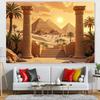 A Tapestry Themed Around the Egyptian Pyramids - a Vibrant Photographic Background Scene That Showcases the Sphinx