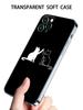 Funny Cute Cat Line Art Clear Phone Case for Apple iPhone 14 11 12 13 Pro Max 7 8 SE XR XS X Max 6 6s Plus Soft Silicone Cover