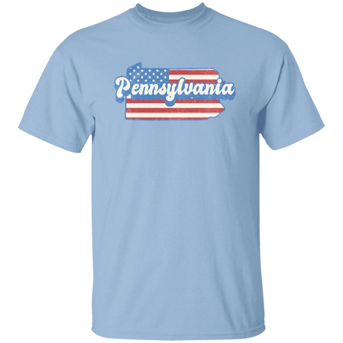 Pennsylvania US flag Unisex T-Shirt American patriotic PA state tee White Ash M