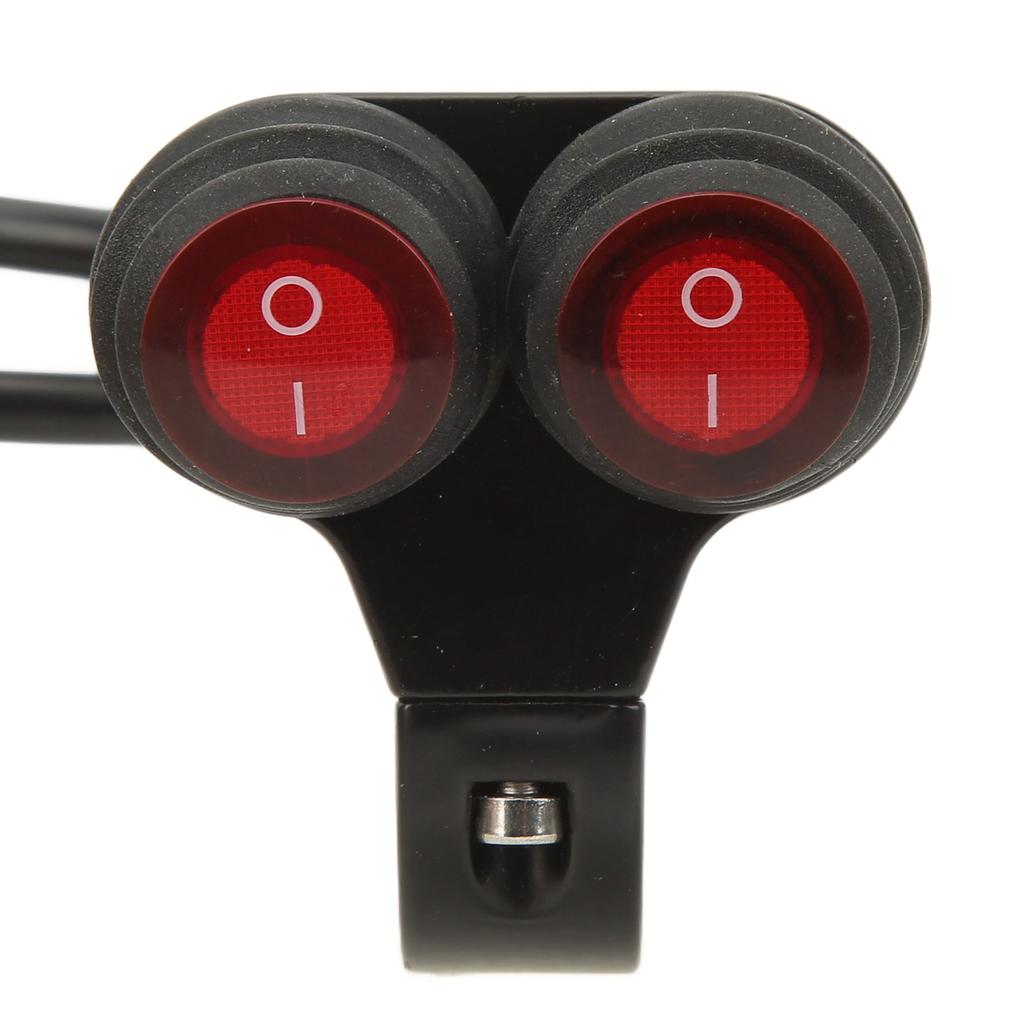 Waterproof Motorcycle Handlebar Double Control Switch Aluminum Alloy Handlebar Headlight Spotlight On Off Switch with