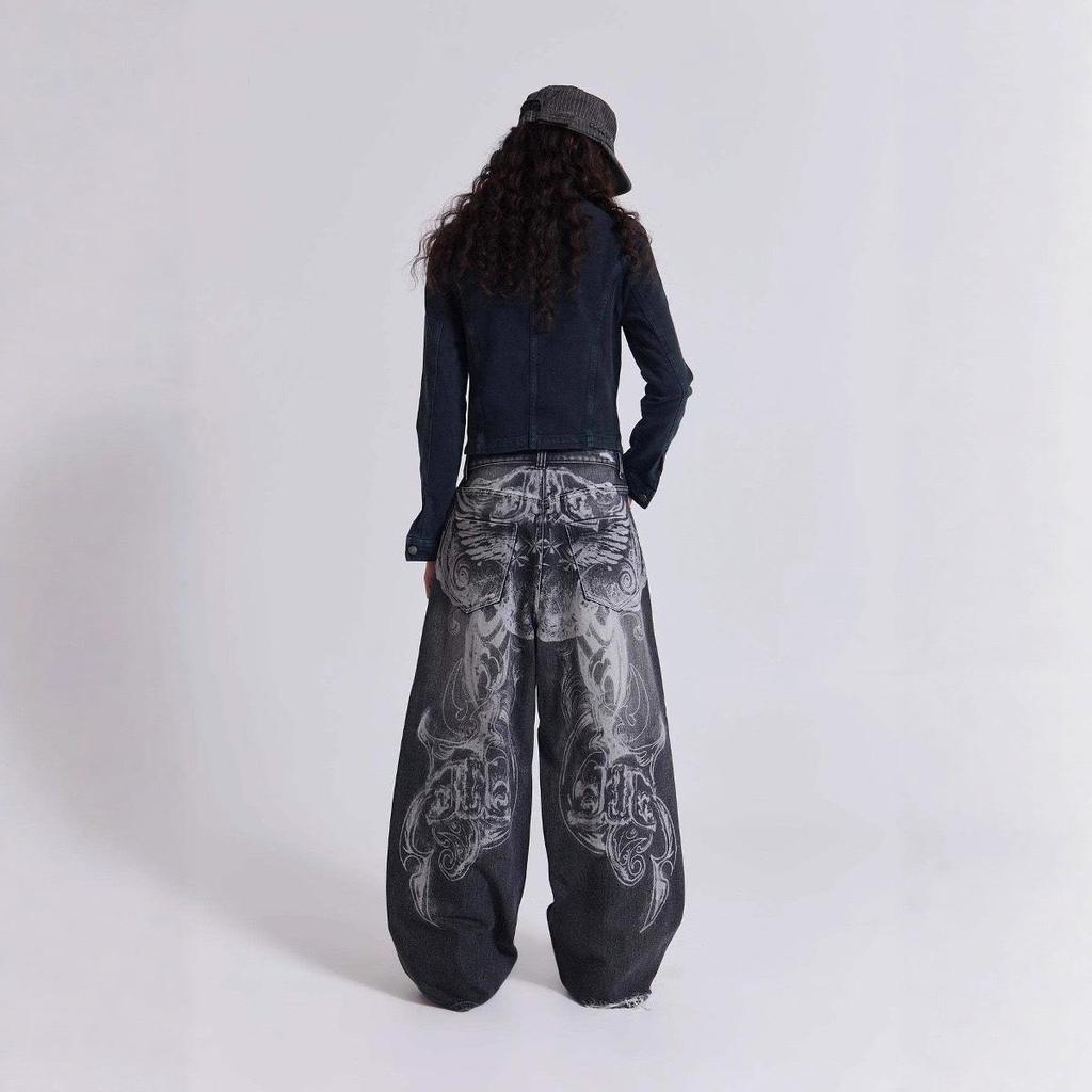 DRIPX Y2K Jeans Larghi Americani con Ricamo Nuovo Modello High Street Vintage Hip Hop Moda Casual Joker Coppia Pantaloni a Gamba Larga