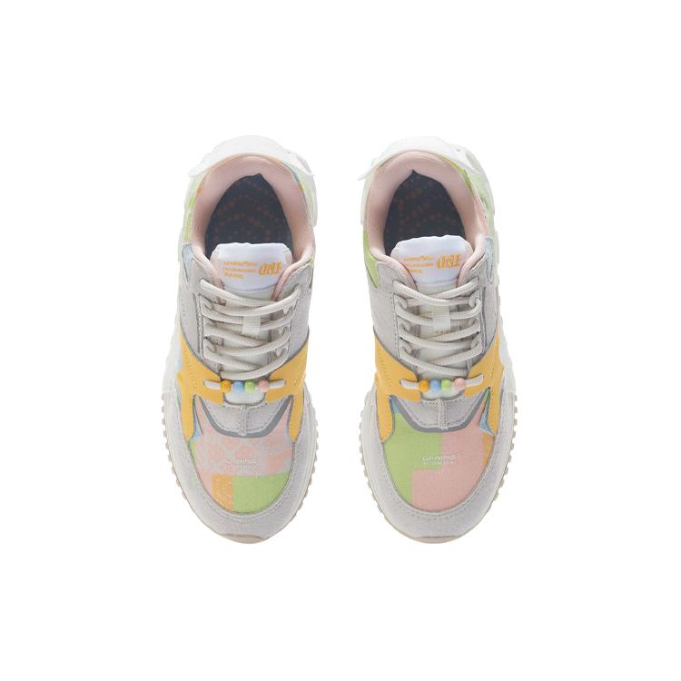 Li Ning 001 Running Shoes Women's Low top Mist White/Milk Orange Yellow AGCR122-6