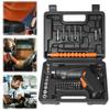 47pcs/set 3.6V Screwdriver Kit Rechargeable Lithium Battery Cordless Electric Screwdriver Drill Kit Folding Home Power Tools