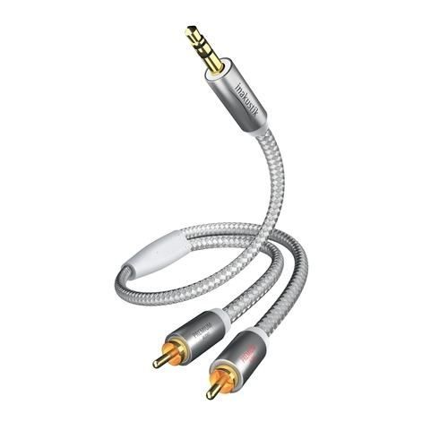 Câble Audio - IN-AKUSTIK - PREMIUM II - 3,5 Mm - 2 X RCA - 5 M - Blanc