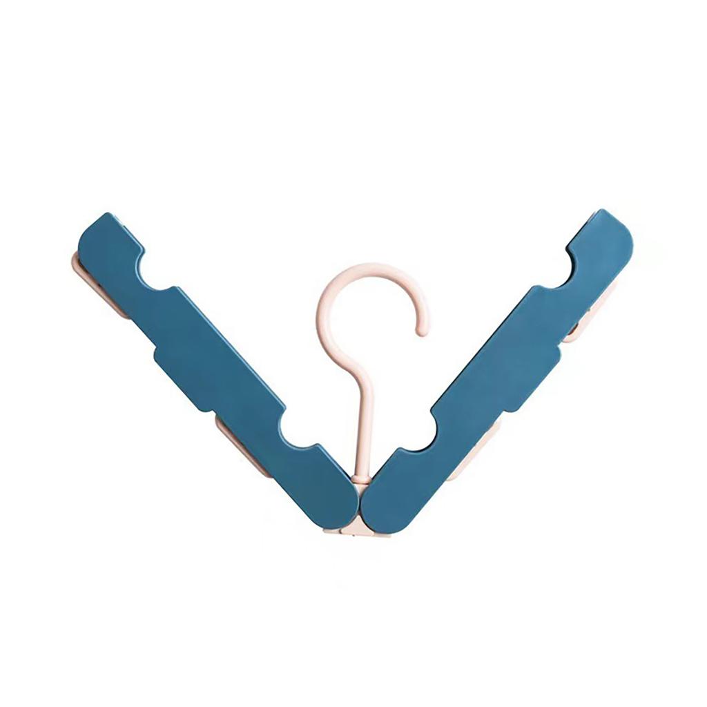Clothes Hanger Rack Anti Slip Multifunctional Foldable Travel Hanger with Clips for Home Dorm Dark