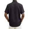 Men's Casual And Fashionable ,color Lapel Button Cardigan, Cotton And Linen Men's Short,sleeved Top