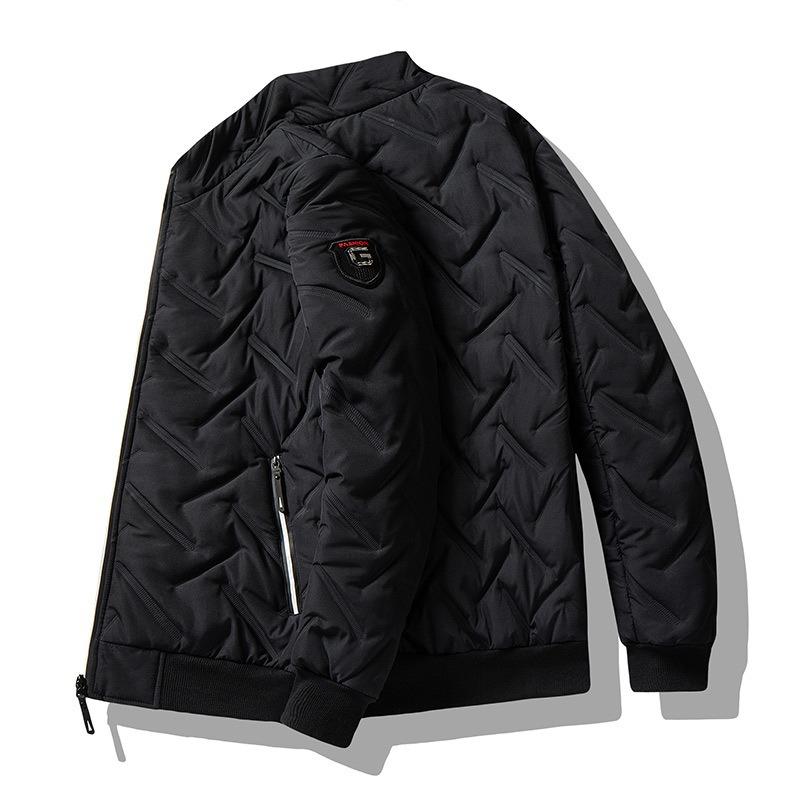 Men s Jacket Autumn and Winter New Men s Stand-up Collar Cotton-padded Jacket Trendy Short Cotton-padded Jacket Thickened Cotton-padded Jacket L чёрный