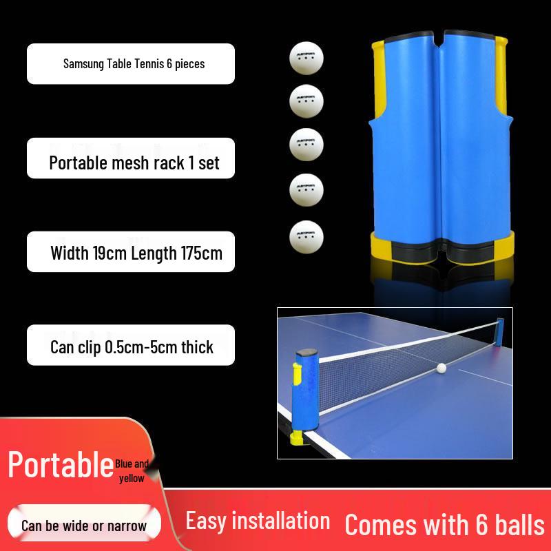 Portable Retractable Table Tennis Net with Indoor/Outdoor Stand and Net Cloth