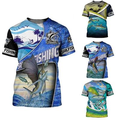Fishing Graphic 3D Printed Men's T-Shirt For Men Summer Tops Short Sleeve Crewnack Fashion Casual Oversized Tee Shirt Camisetas