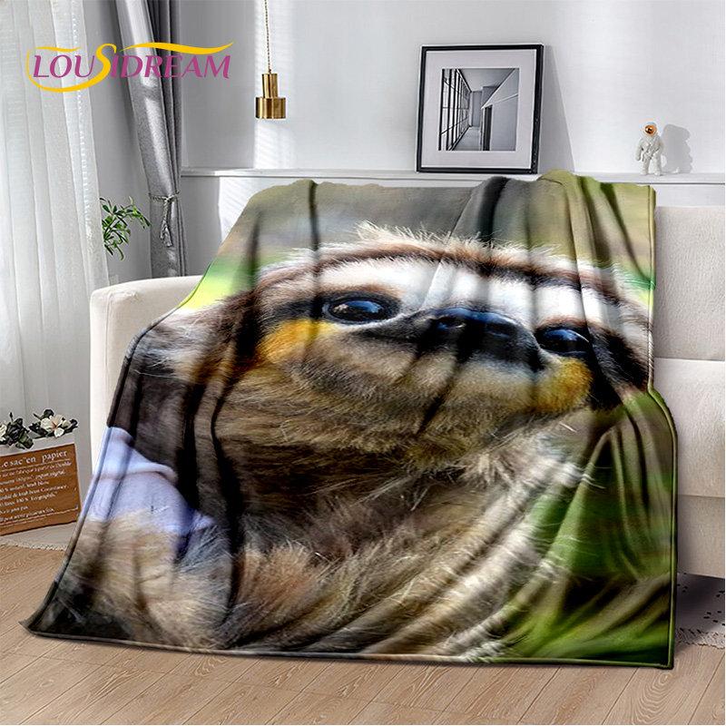 Cute Sloth Series Cartoon Soft Plush Blanket,Flannel Blanket Throw Blanket for Living Room Bedroom Bed Sofa Picnic Cover Kids 3D