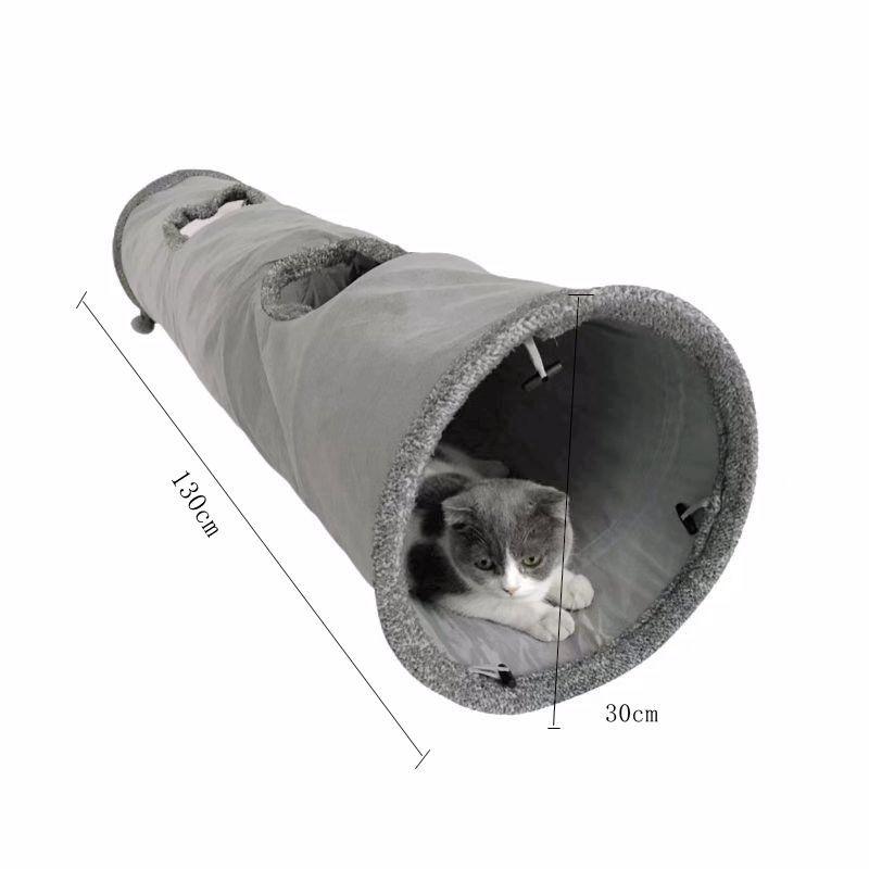 Hot Selling Foldable Suede Cat Tunnel & Teaser Toy