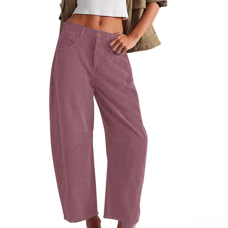 YYFS Damenmode, lässig, einfarbig, bedruckt, hohe Taille, Hosen, Hosen und Caprihosen