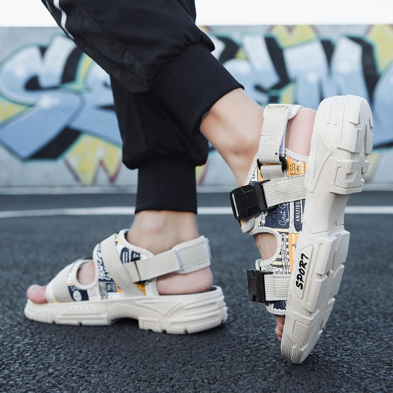 Summer Sandals, Men's Beach Wear, Casual Sports, Platform Soles, Roman Student Slippers, Dual-purpose Driving, Trendy, Breathable