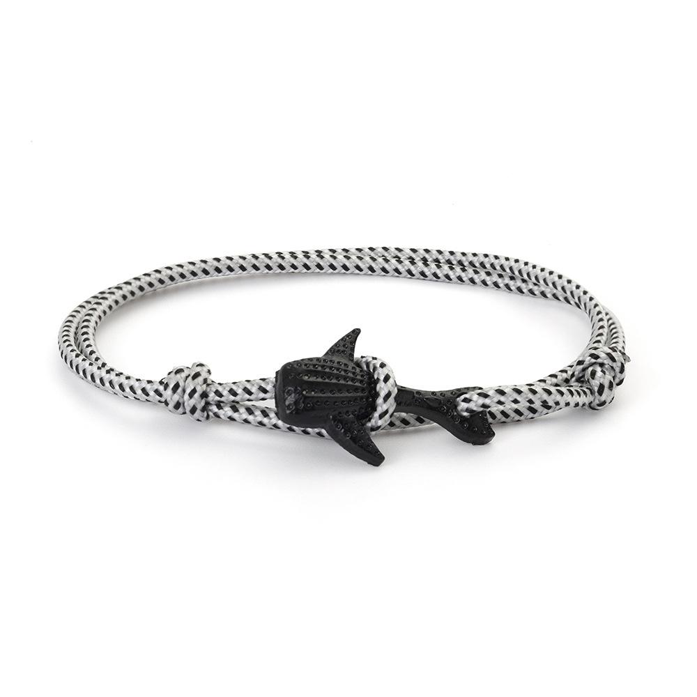 Fashion Nylon Bracelets For Men Women Couple Gifts Wrap Braided Wristband Male Bracelet Rope Alloy Hook Anchor Bangle
