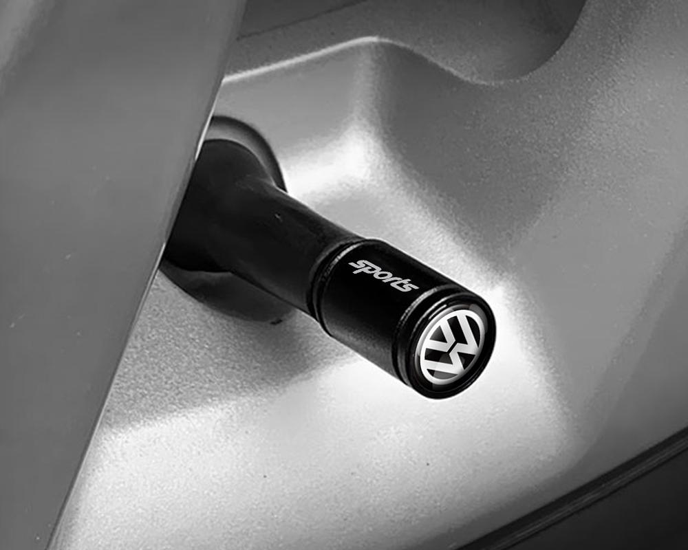 4Pcs Car Tire Valve Caps Metal Wheel Dust Covers Accessories for Volkswagen VW Rline Golf 4 5 6 7 Tiguan Passat B5 B6 B7 CC MK5 CWU1