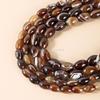 8/10mm Coffee Striped Agate Rice and Drum Beads for DIY Bracelet Jewelry Crafting.