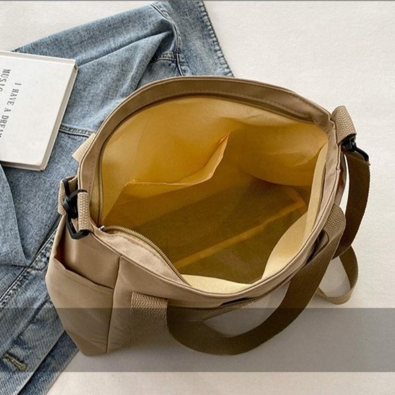 Women Nylon Tote Bag Large Capacity Shoulder Handbag Casual Lightweight Crossbody Bag Multi Pocket Travel Shopping Work Bag