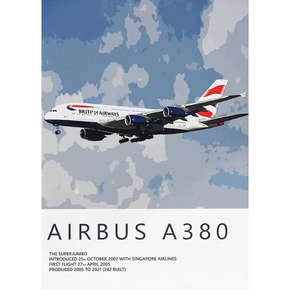 Airbus A320 A380 A350 A319 Aviation Aircraft Posters and Prints Canvas Painting Wall Art Picture for Living Room Home ation