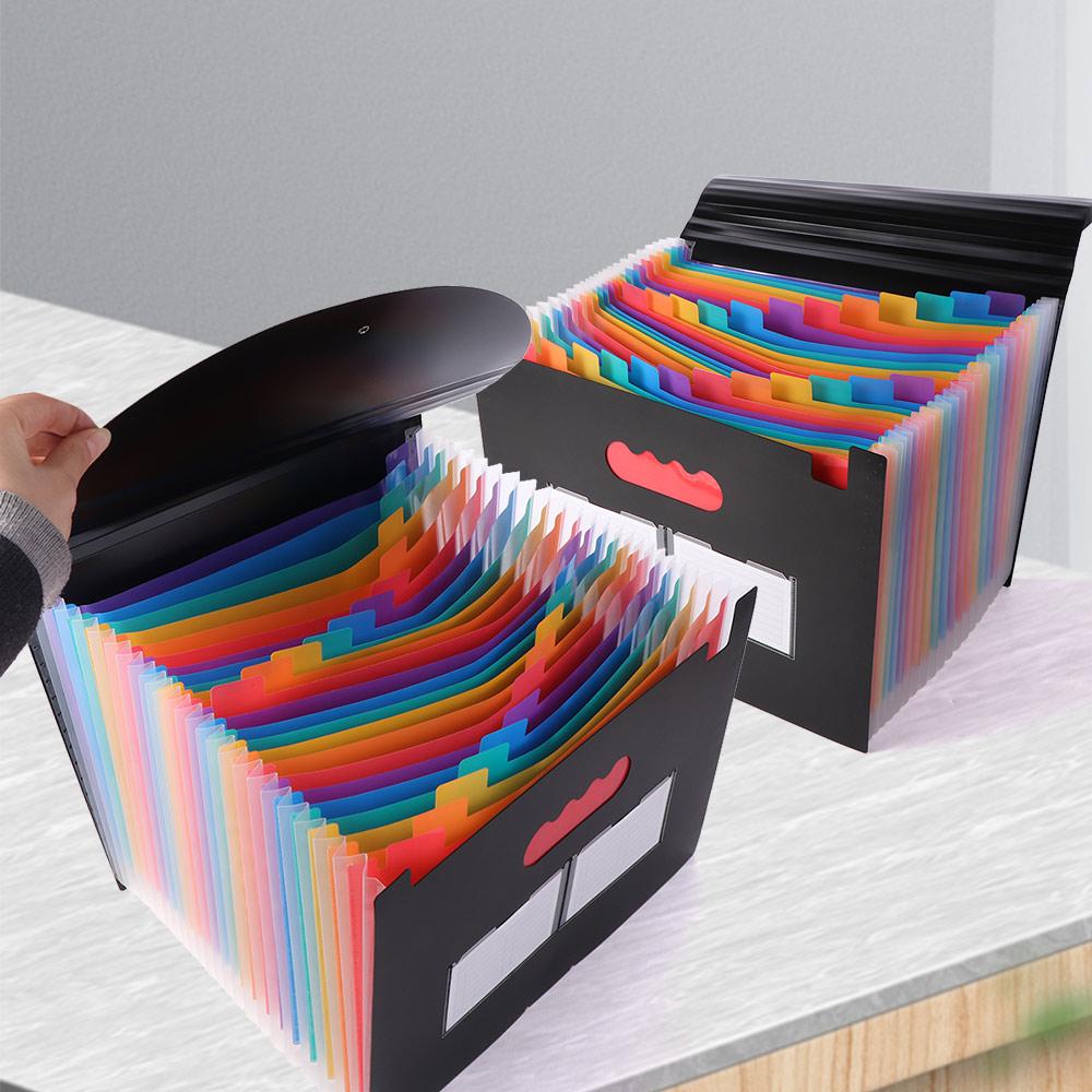 Rainbow Expandable Filing Box 25 Pockets Art Supplies Folder File Folder Organizer  Business