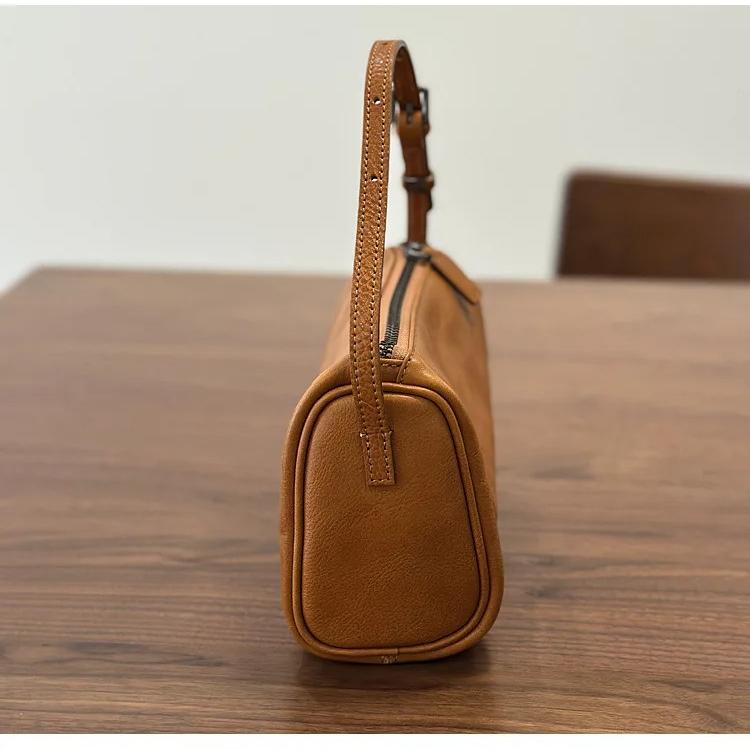 Johnature Genuine Leather Small Square Bag Soft Cowhide Women's Handbag Solid Color Casual Versatile Shoulder Bag