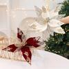 Large Glitter Artifical Christmas Flowers Merry Christmas Tree Decoration Happy New Year Ornaments Xmas Ornaments