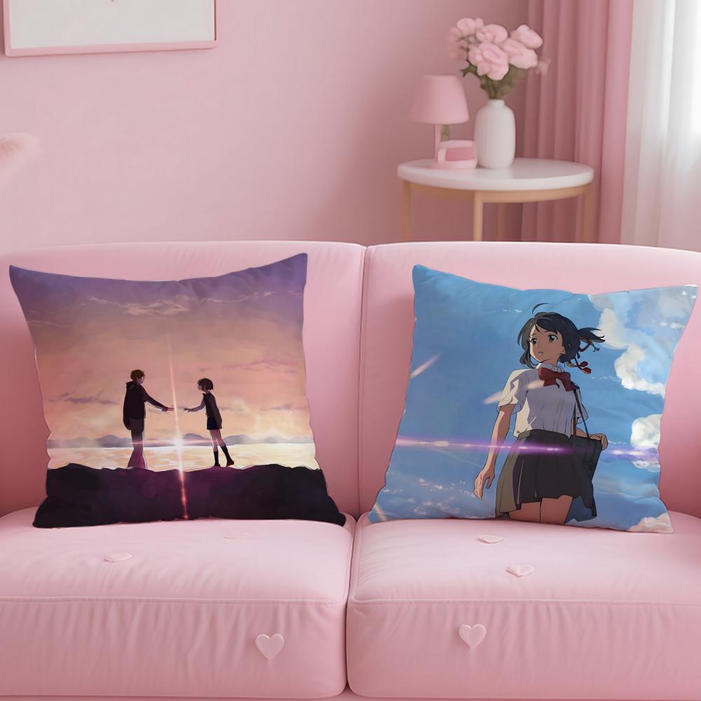 classic anime movie Your Name Cushion Cover Soft & Easy-Wash Pillow Case – Versatile for Couch, Bed, Travel and Office