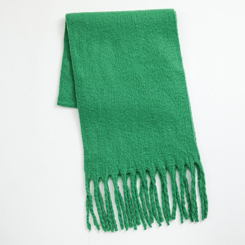Imitation Cashmere Scarf Soft and Waxy Thickened Men's Thick Tassel Woolen Scarf Women's Winter Solid Color Autumn and Winter Scarf