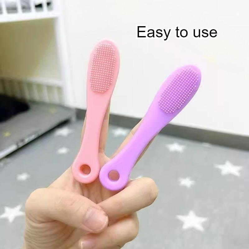 2 Pcs Facial Pore Silicone Cleaning Brush Face Nasal Double-side Massage Brushes Soft Nose Head Wash Brush Beauty Skin Care Clean Tool