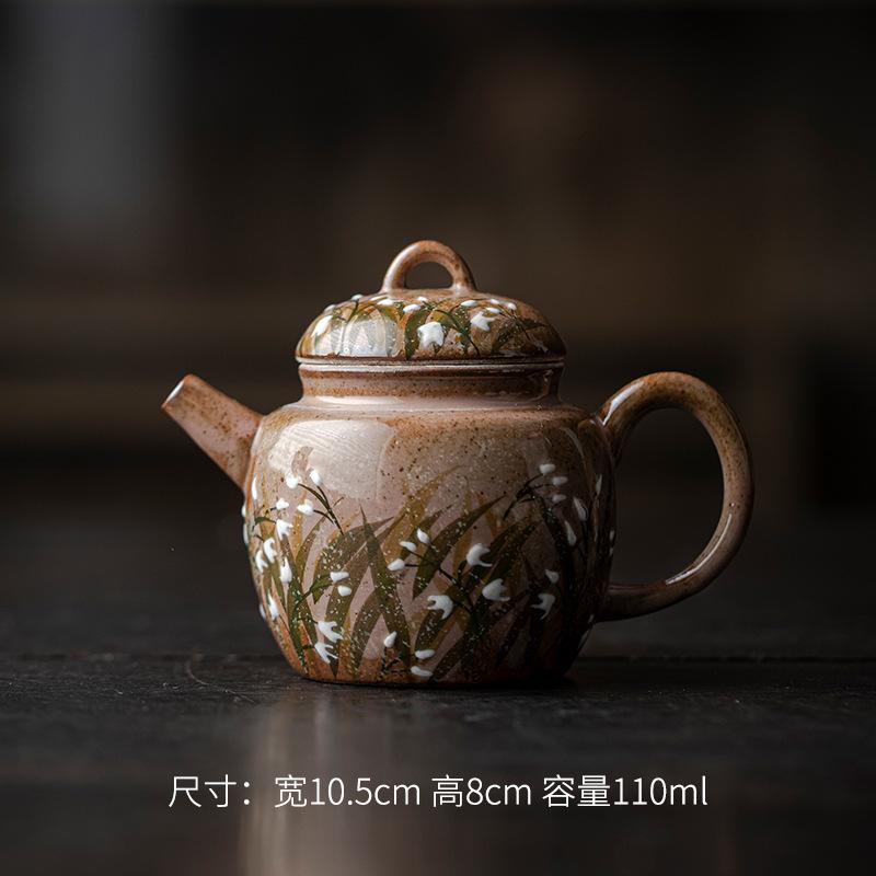 

Грубый керамический чайник-колокольчик с ситечком, японский чайник с боковой ручкой, традиционный чайник, чайник для заваривания чая, посуда для кунг-фу