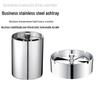 Seiko Stainless Steel Ashtray with Lid - Creative, Thickened Design for Home, Car, or Cafe Use