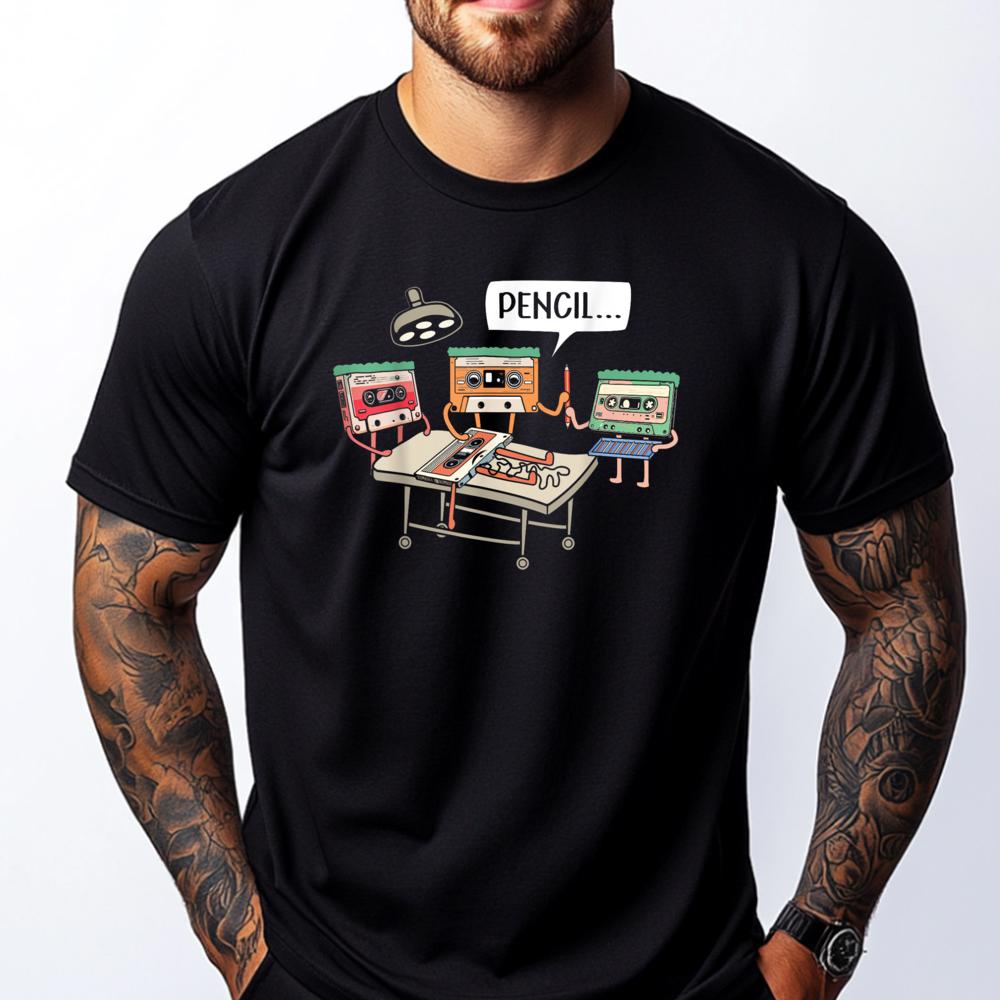 Vintage Cassette Tape 80s Music Lover Funny T Shirts Men Mens Clothing 2025 Outdoor Streetwear Short Sleeve