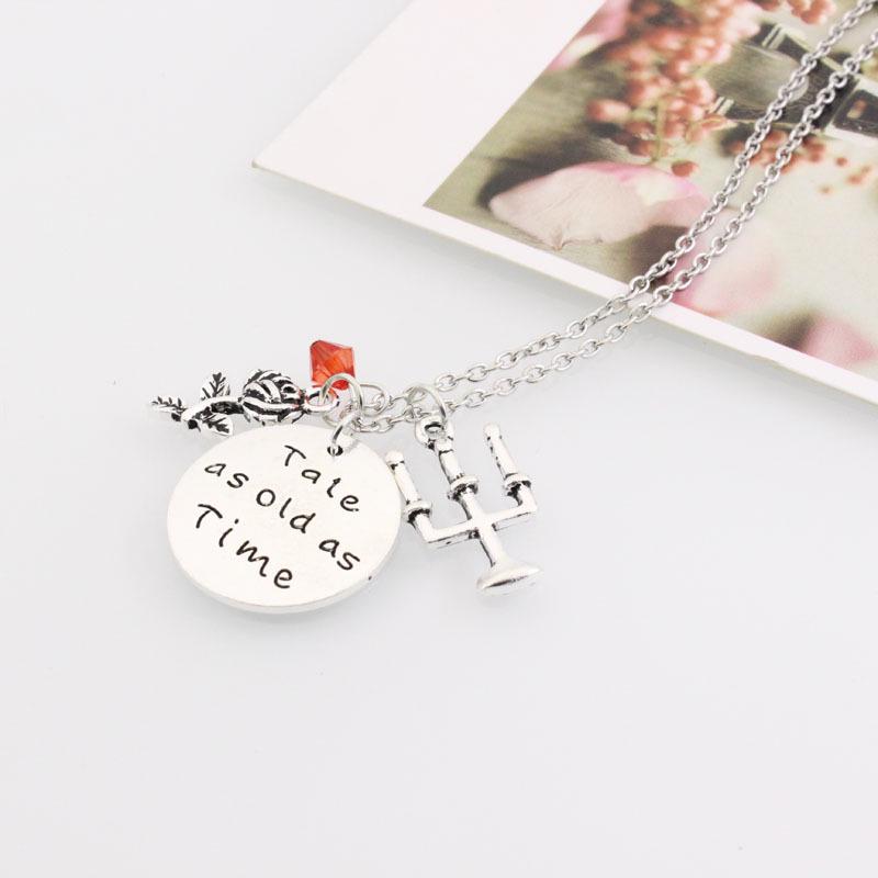European-American Retro Crystal Rose Pendant Necklace for Women