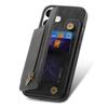For iPhone 16 Pro Case with Card Holder Retro Leather+TPU Zipper Phone Cover