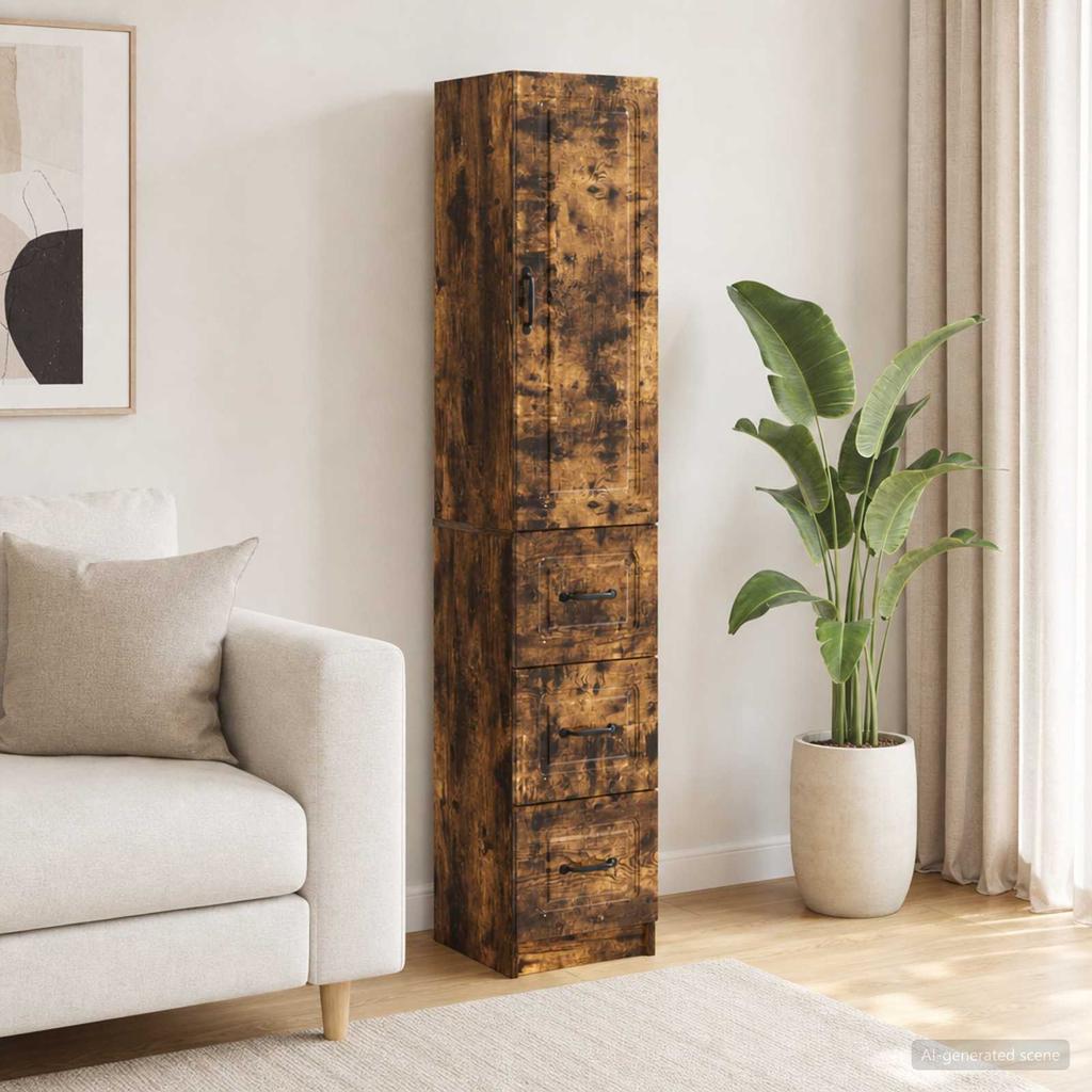 2 Piece Cabinet Set Smoked Oak 33 x 34.5 x 87 cm