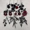 Black & Red Series Eucalyptus Artificial Flowers - Photography Props & Handheld Bouquet for Live Broadcasts