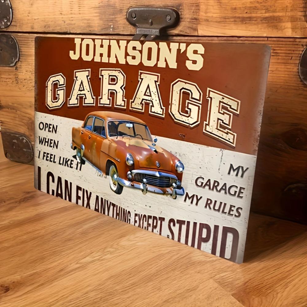 Custom Text Metal Sign 8x12in Personalized Name Aluminum Plaque Retro Wall Decor Garage Room
