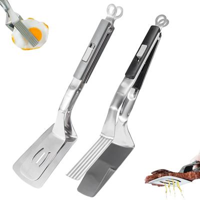 Edelstahl Steakzange Eierwender Spatel Grill Fleischzange Wenden Brot Steak Fisch Zange Spatel Küchen Kochzange