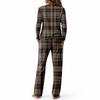 Conjunto de pijama casual para mujer con manga larga, cuello redondo, cordón y pierna ancha para dormir