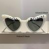 Heart Shaped Sunglasses with Pearls Women  New in Stylish Vintage Shades for Wedding Trendy Cute Party Sun Glasses