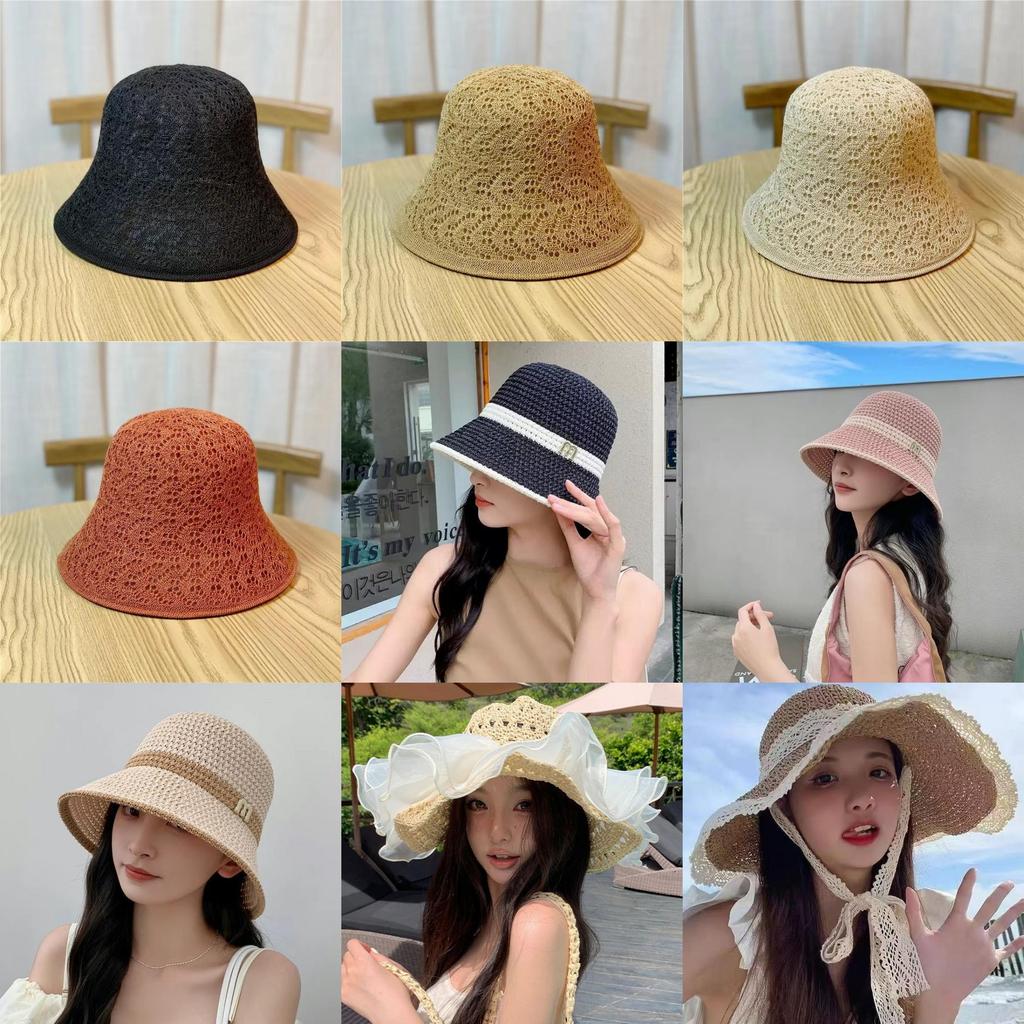 Sun Protection Sunhat For Women Foldable Korean Style Breathable Wide Brim Summer Hat
