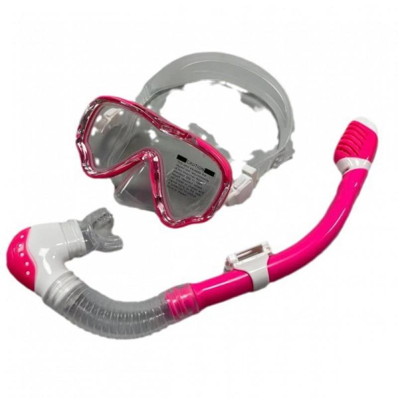 Snorkel Mask Set Adults Kids Anti-Fog Waterproof Diving Gear Large Frame