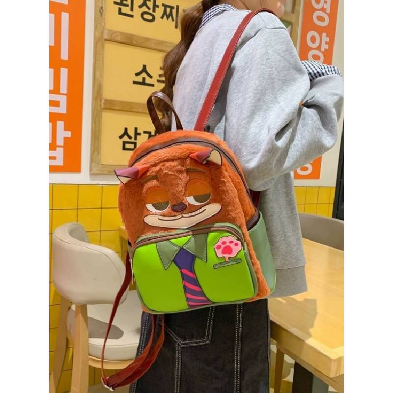 Zootopia Judy Hopps Nick Wilde Cartoon Plush Rabbit And Fox Backpack With Padded Straps For Daily Use