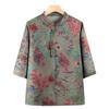 Stylish Stand Collar Nine-Sleeve Blouse for Middle-Aged and Elderly Women