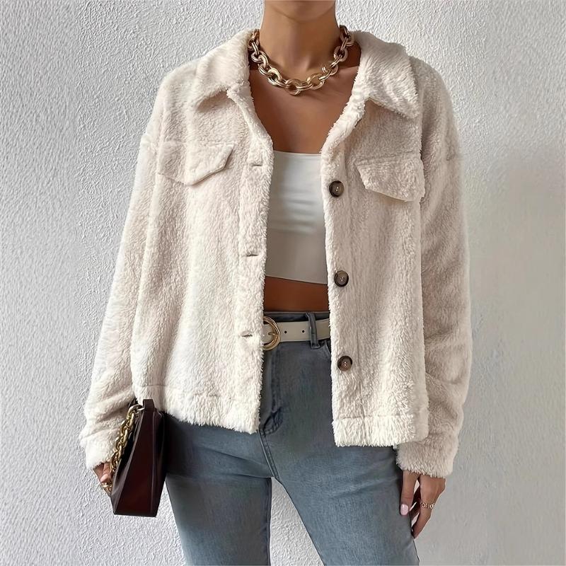 Autumn Winter Loose Casual Lamb Fleece Warm Coat Women All-match Cardigan Outwear Female Button Top