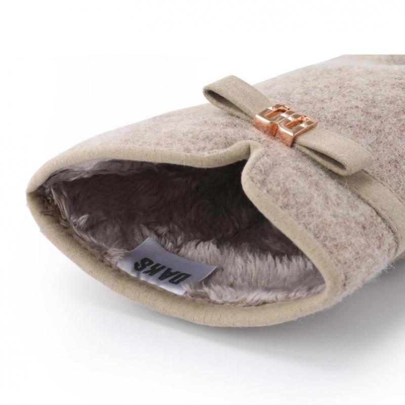 Daks Beige Wool Dd Ribbon Touch Gloves Dcgv0f209