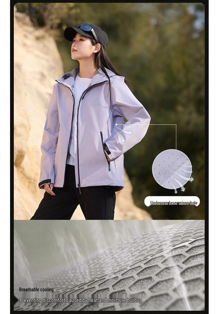 Unisex Spring Windproof Hooded Mountaineering Jacket with Custom Logo