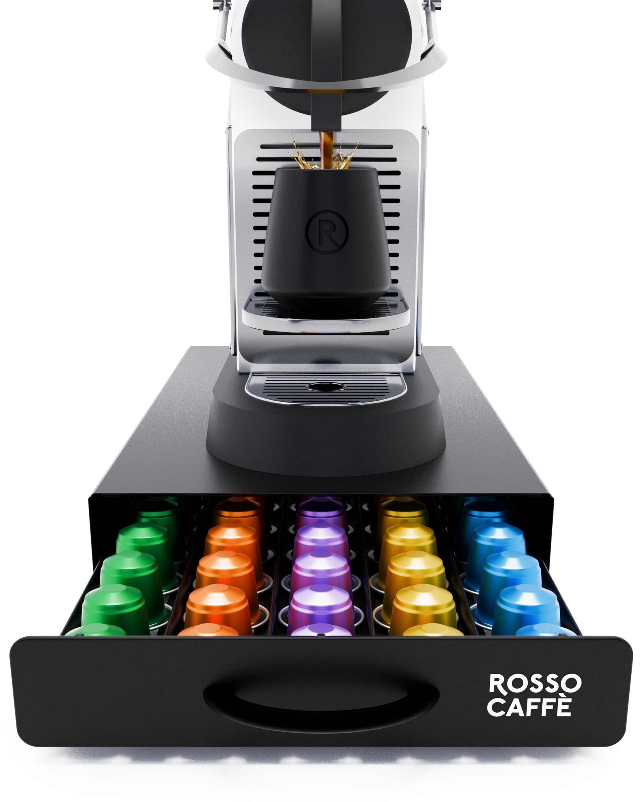 

Rosso Cafe Nespresso Capsule Storage Metal Capsule Holder Original Line Coffee Holder Holds 50 Coffee Capsules