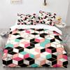 Marble Duvet Cover Full King Microfiber Geometric Bedding Set Abstract Triangle Comforter Cover For Kid Adult Teen Bedroom Decor